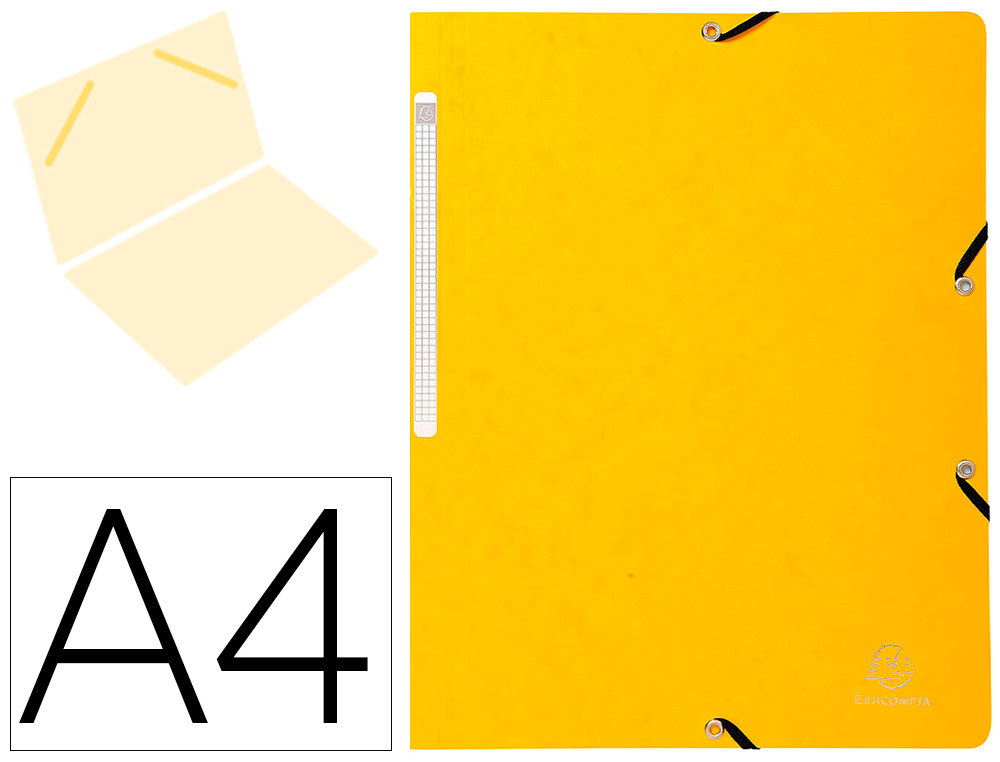 CHEMISE EXACOMPTA SANS RABAT CARTE LUSTRE 4,5/10E A4 24X32CM TIQUETTE DOS LASTIQUE COLORIS JAUNE
